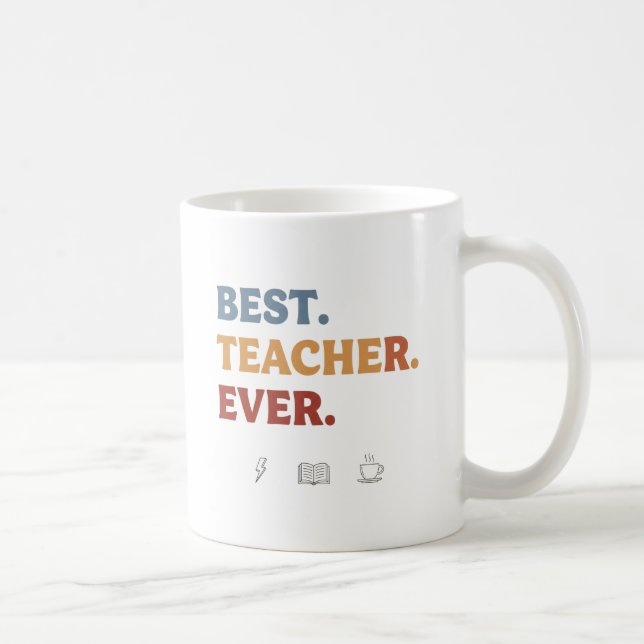 Mug Meilleur Enseignant Jamais Rétro Musique Moderne (Droite)