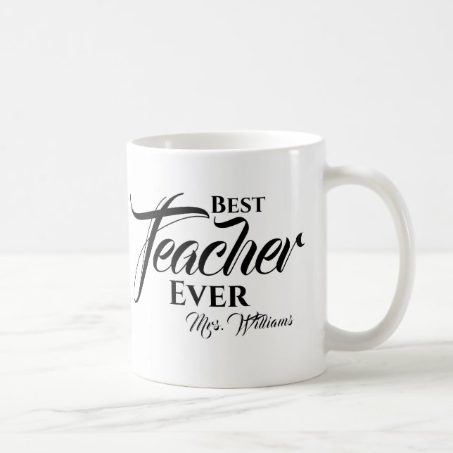 Mug Meilleur Enseignant Jamais Tendance Typographie No (Droite)
