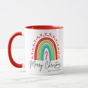 Mug Meilleur enseignant Joyeux Noël moderne Arc en cie