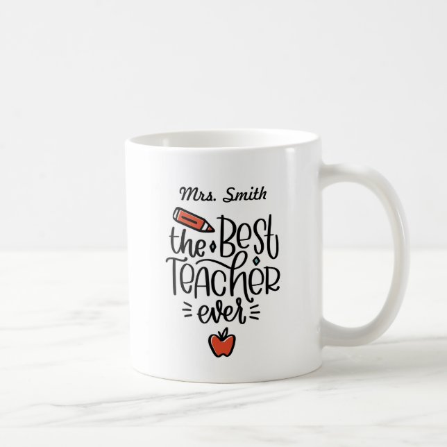 Mug Meilleur enseignant personnalisé (Droite)