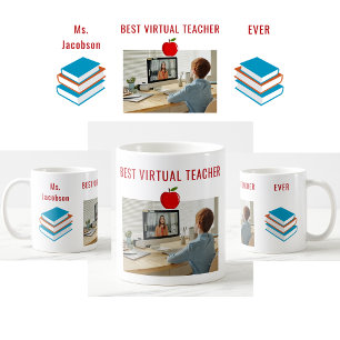 Mug Meilleur Enseignant Virtuel Jamais Nom Personnalis