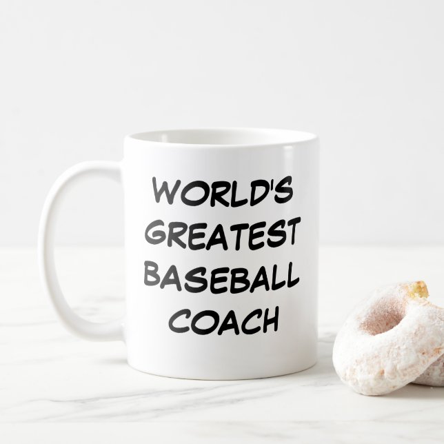Mug "Meilleur entraîneur de baseball du monde" (Avec donut)