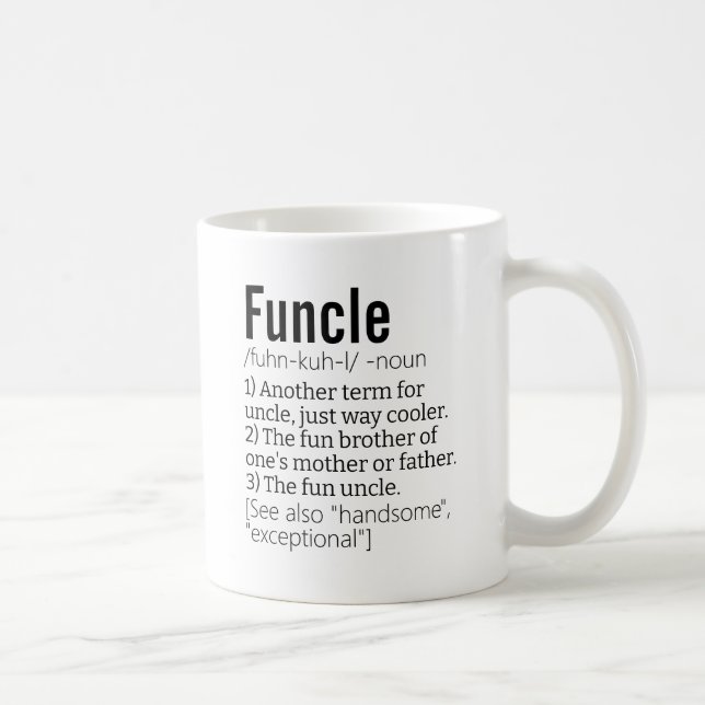 Mug Meilleur Funcle du monde, Oncle Définition moderne (Droite)