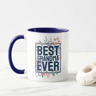 Mug Meilleur Grand-Mère Fleur Florale Moderne