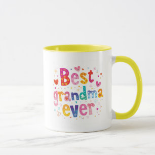 Mug Meilleur Grand-Mère Jamais Amusant Coeurs Whimsica