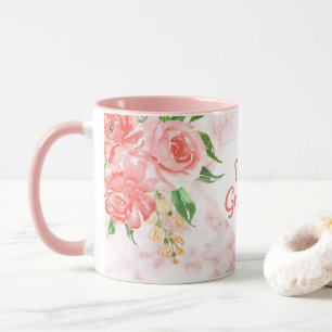Mug Meilleur grand-mère jamais aquarelle Floral Marbre
