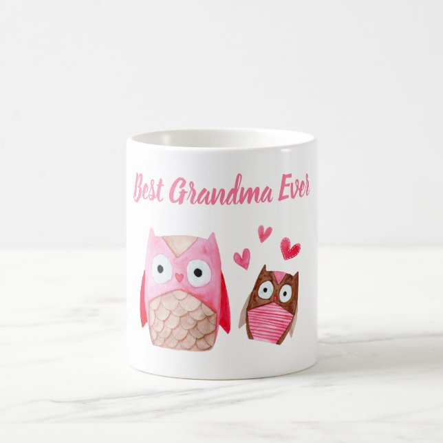 Mug Meilleur Grand-Mère Jamais Mignonne Chouette Perso (Centre)