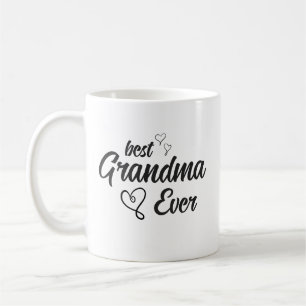 Mug Meilleur Grand-mère jamais Noir & Blanc Typographi