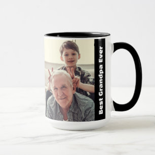 Mug Meilleur Grand-Père 2 Collage de Photos Minimalist