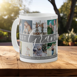 Mug Meilleur Grand-Père Collage de Photos & Noms Moder