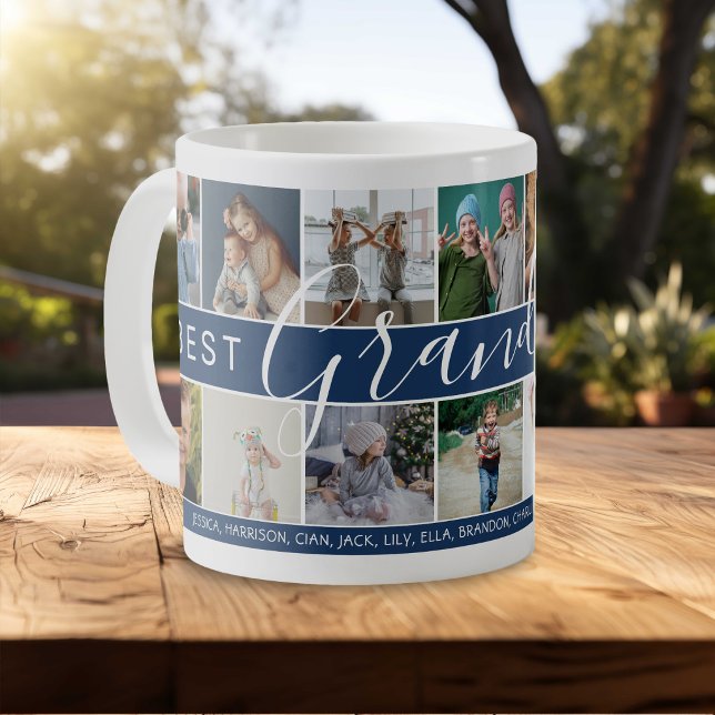 Mug Meilleur Grand-Père Collage de Photos & Noms Moder (Créateur téléchargé)