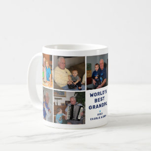 Mug Meilleur Grand-Père du Monde Collage de Photos