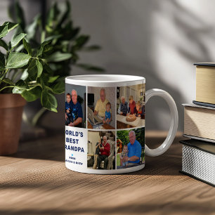 Mug Meilleur Grand-Père du Monde Collage de Photos
