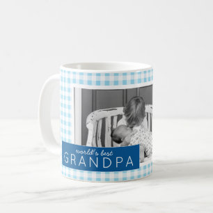 Mug Meilleur grand-père En vichy photo personnalisée