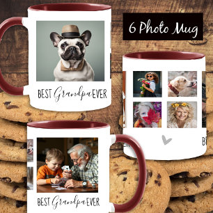 Mug Meilleur Grand-Père Ever 6 photo Collage blanc