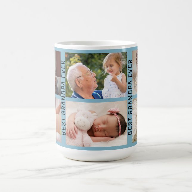 Mug Meilleur grand-père Ever 6 Photo personnalisée Col (Centre)