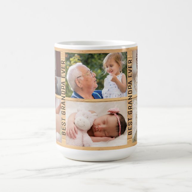 Mug Meilleur grand-père Ever 6 Photo personnalisée Col (Centre)