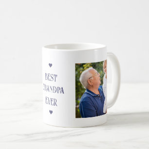 Mug Meilleur Grand-Père Ever Bleu Moderne Deux Photo