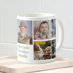 Mug Meilleur Grand-Père Instagram Photo Nom du collage