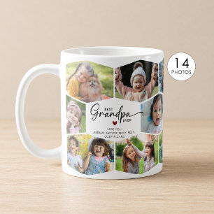 Mug Meilleur Grand-Père Jamais 14 Collage de Photos Mo