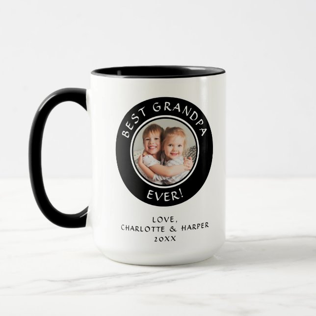 Mug Meilleur Grand-Père Jamais Photo Personnalisée Mod (Gauche)