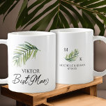 Mug Meilleur homme Palm Feuille de mariage cadeau de f<br><div class="desc">Mug cadeau de mariage à personnaliser pour le meilleur homme - ou toute personne dans votre mariage. Best Man est écrit en calligraphie manuscrite tourbillonnant et, vous pouvez facilement passer à un autre rôle, en entrant l'outil de conception ou en me faisant parvenir par messagerie pour obtenir de l'aide. Le...</div>