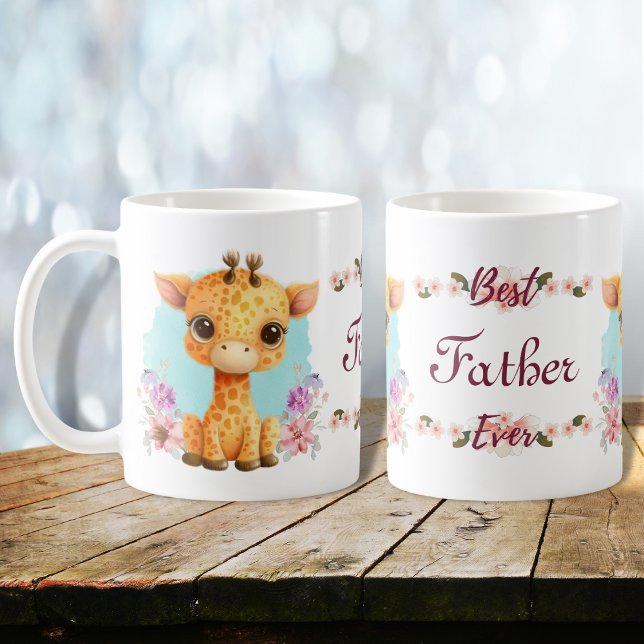 Mug Meilleur Jamais Cute Giraffe Thème Personnalisé (Créateur téléchargé)