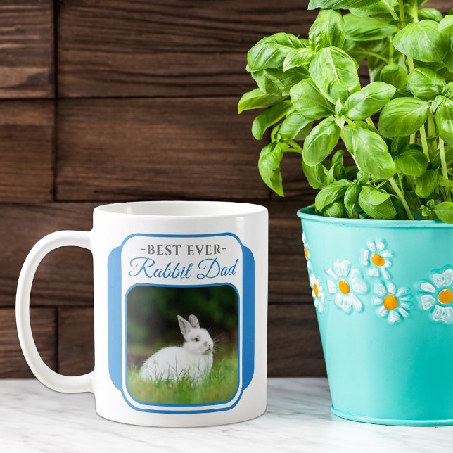 Mug Meilleur Jambe Rabbit Papa Deux Photo Keepsaké Caf (Créateur téléchargé)