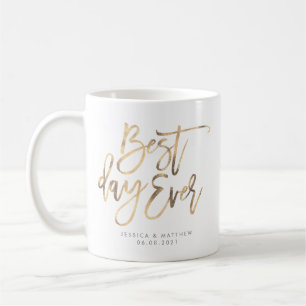 Mug Meilleur jour de Gold Calligraphy