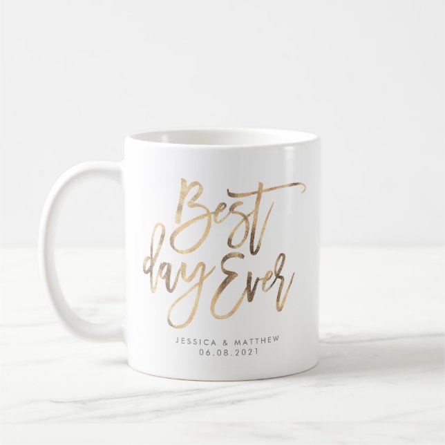 Mug Meilleur jour de Gold Calligraphy (Gauche)