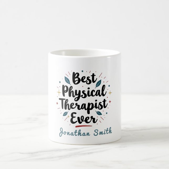 Mug Meilleur kinésithérapeute cadeau de typographie Ev (Centre)