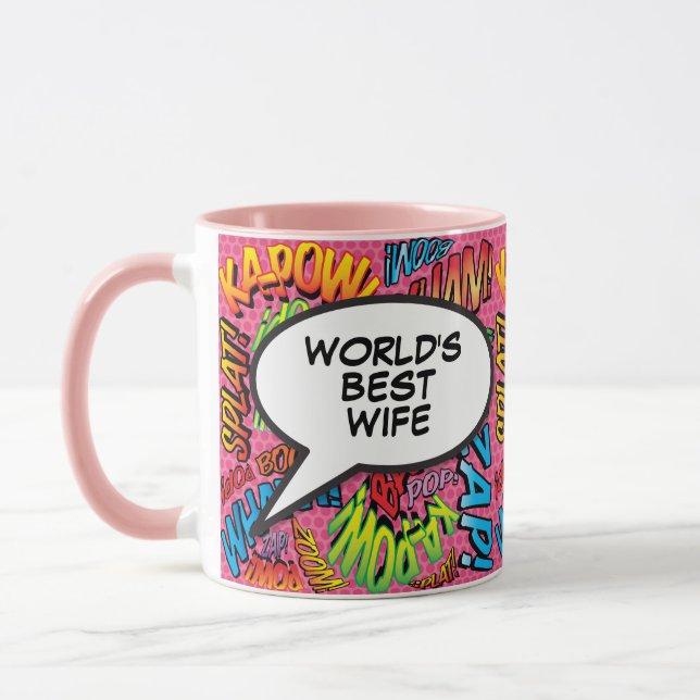 Mug Meilleur livre humoristique rose rétro pour femme  (Gauche)