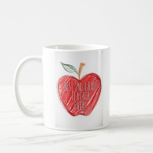 Mug Meilleur Maître Personnalisé De 2E Année (Gauche)