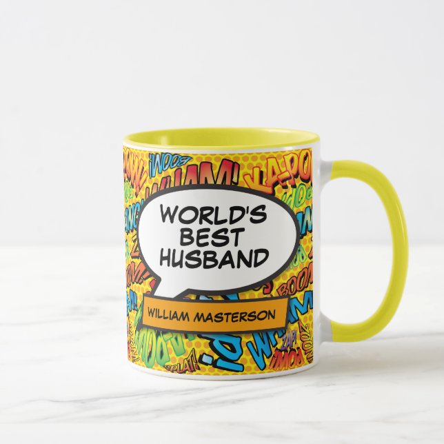 Mug Meilleur Mari au Monde Livre de Bande Dessinée Coo (Droite)