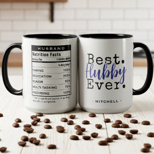 Mug Meilleur mari de tous les temps Étiquette nutritio
