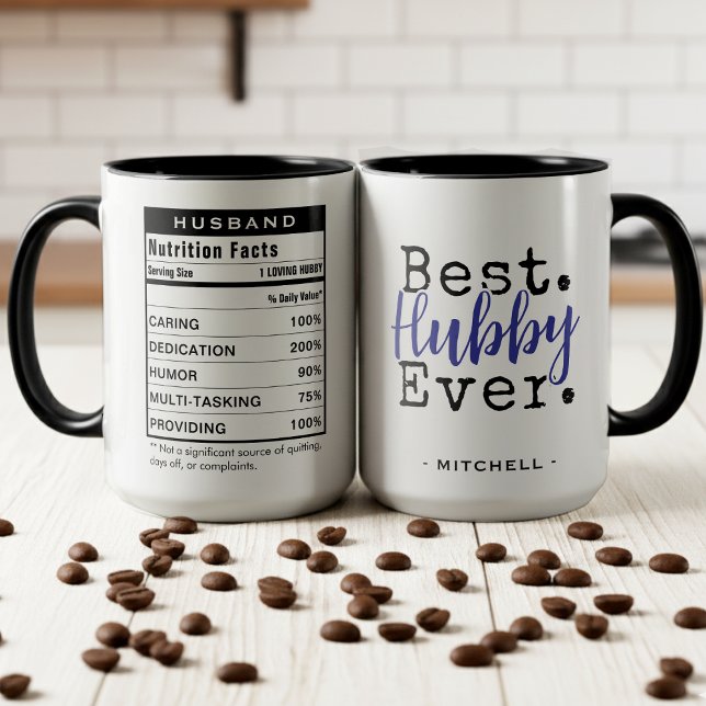 Mug Meilleur mari de tous les temps Étiquette nutritio (Best Husband Ever Nutrition Facts Spouse Mug
)
