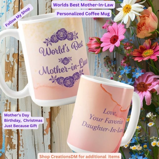 Mug Meilleur Mère-En-Belle pour un monde personnalisé (Créateur téléchargé)