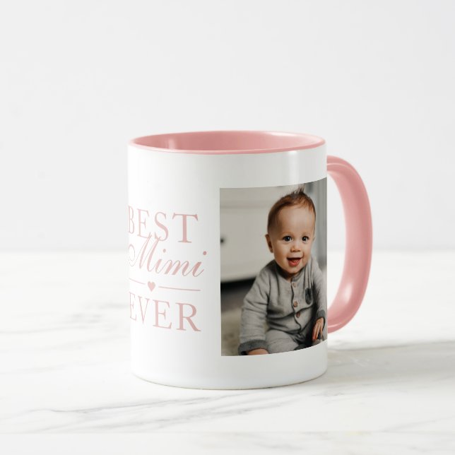 Mug Meilleur Mimi jamais rose Anniversaire Personnalis (Devant droit)