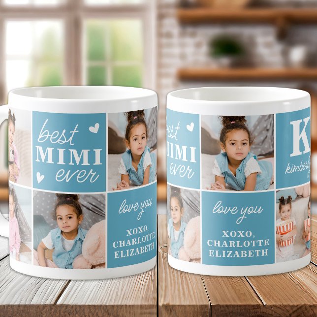 Mug Meilleur MIMI Toujours Personnalisé 7 Photo Collag (Créateur téléchargé)