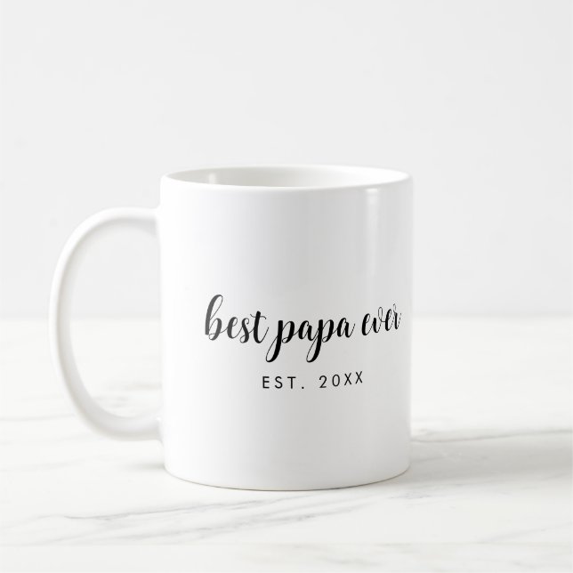 Mug Meilleur Modèle de Papa Jamais meilleur manuscrit  (Gauche)