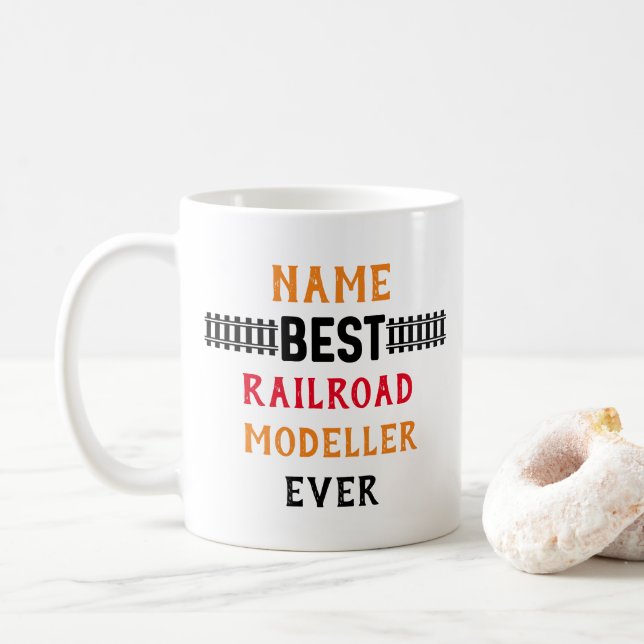 Mug Meilleur Modeleur de chemin de fer jamais utilisé  (Avec donut)
