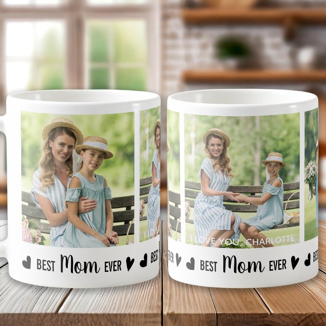 Mug Meilleur MOM Ever Custom 3 Photo Collage Fête des  (Créateur téléchargé)