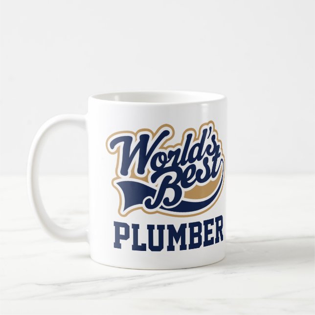 Mug Meilleur monde de cadeaux de plombier (Gauche)