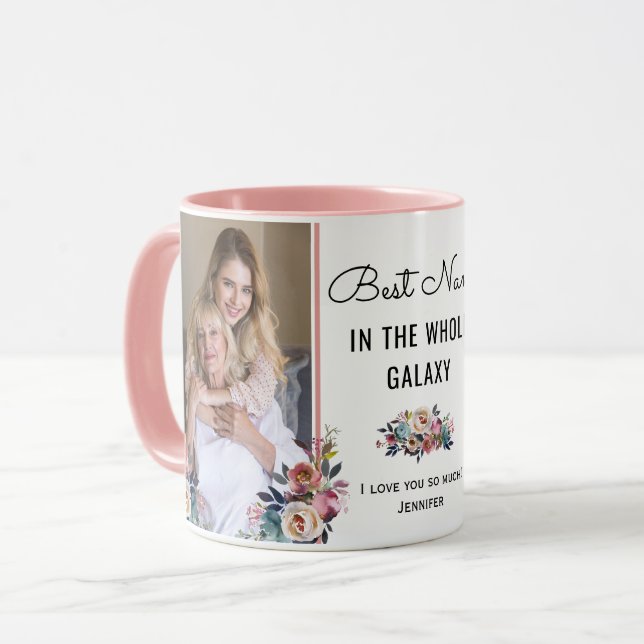 Mug Meilleur Nana dans toute la galaxie Grandma Photo- (Devant gauche)
