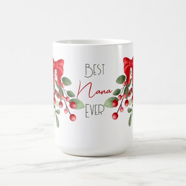 Mug Meilleur Nana Jamais Mistletoe et Red Bows (Centre)