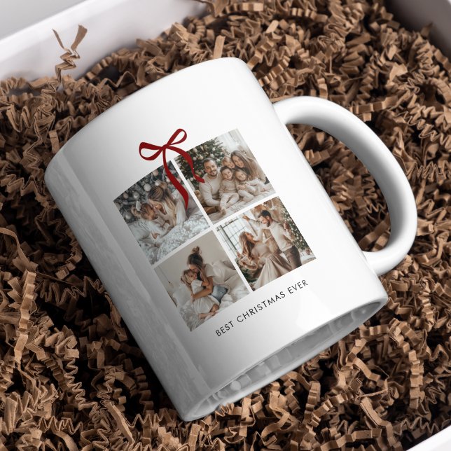 Mug Meilleur Noël Ever Famille Photo Collage Cadeau (Créateur téléchargé)