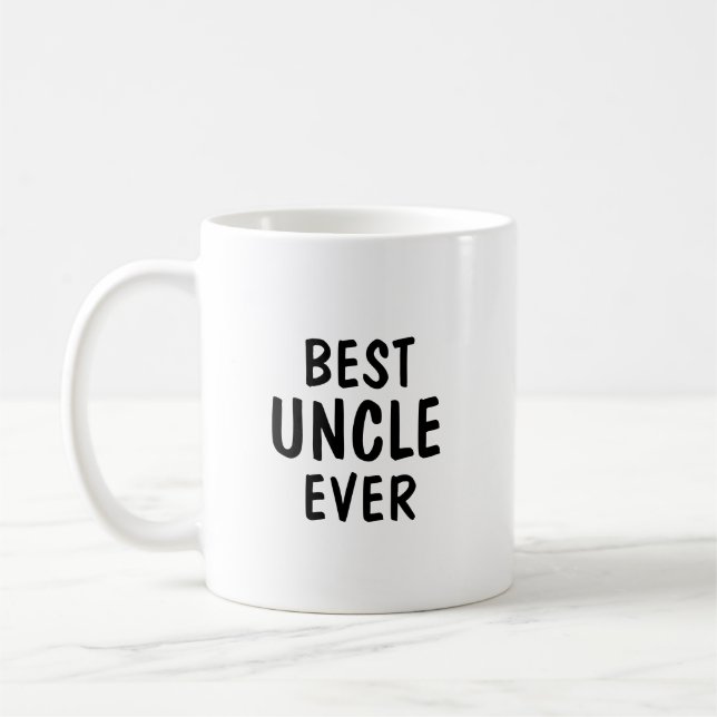 Mug Meilleur oncle jamais Cadeau de typographie minima (Gauche)