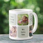 Mug Meilleur Oncle Jamais Photo Collage<br><div class="desc">Célébrez le meilleur oncle de tous les temps avec cette tasse verte à la sauge personnalisée,  avec un collage photo de 5 avec ses nièces et neveux,  leurs noms,  "Meilleur oncle jamais",  et "Je t'aime" ou "Nous t'aimons".</div>
