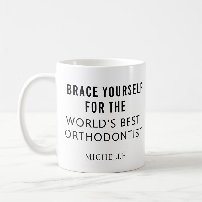 Mug Meilleur Orthodontiste Nom Professionnel Personnal (Gauche)
