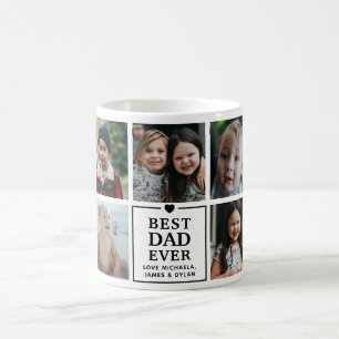 Mug Meilleur Papa Actuel Collage de 7 Photos & Noms